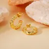 Pendientes de Aro Grande Exagerados Estilo Europeo y Americano de Acero de Titanio para Mujer, Pendientes Circulares de Lujo Ligero de Gama Alta, Accesorios Versátiles para Orejas Estilo Ins, En Stock de Fábrica