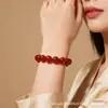 Pulseira para Mulheres com Toque de Luxo, Pulseira de Ágata Vermelha, Calcedônia Transparente como Gelo, Pulseira Super Linda, Produto Popular para Feiras