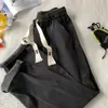 Pantalones vaqueros rectos holgados con cordón para hombre, pantalones cortos de verano finos de marca de moda, color claro, retro, casuales, de pierna ancha
