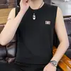 Camiseta sin mangas para hombre para verano, Top de capa base casual a la moda, Chaleco delgado de seda helada de secado rápido