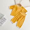Roupa de Verão com Ar Condicionado para Crianças, Conjunto de Roupa de Casa Modal de Cintura Alta para Meninos e Meninas, Conjunto de Pijama para Bebê que Protege a Barriga