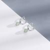 Pendientes de Jade Hetian de Gato Hueco Corea del Sur Lindos Dulces Chica Suave Moda Nacional Nuevas Cuentas de Transferencia de Jade Pendientes de Gatito