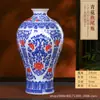Jingdezhen vaso de cerâmica azul e branco porcelana fina chinesa sala de estar armário de TV decoração artesanato ornamentos