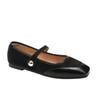 Zapatos Planos de Mujer Estilo Francés, Novedad Otoño 2025, Punta Cuadrada, Poco Profundos, Retro, de una Sola Correa, Estilo Chanel, Zapatos Mary Jane