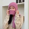 Gorro para Viento y Nieve, Conjunto de Dos Piezas de Gorro de Terciopelo Espeso Cálido con Protección para las Orejas y Bufanda, Capucha Todo en Uno a Prueba de Viento y Protección contra el Frío para el Cuello