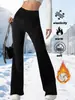 Pantalones acampanados casuales de moda europea y americana transfronterizos para mujer, forrados de polar, engrosados, de cintura alta, pantalones deportivos casuales, forro polar blanco, Amazon, Temu