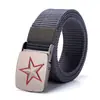 Cinturón de Lona para Hombre Hebilla Automática Casual Versátil Moda Cinturón Forrado Engrosado Nylon Traje de Trabajo Entrenamiento Militar Cinturón de Moda