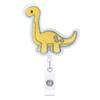 Venta caliente al contado, insignia de fácil extracción con clip de cocodrilo giratorio de fieltro, con hebilla telescópica de fácil extracción y diseño de dinosaurio de dibujos animados, para doctor y enfermera.