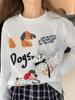 Camiseta Infantil Menina Elefantinho Tutu Primavera 2026 Nova Doce Tendência Infantil Graffiti Dálmata Casual Manga Longa Estilo Pai e Filho