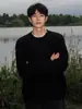 Camiseta Interior de Manga Larga para Hombre de Marca Trendy Guapo Estilo Perezoso Cleanfit Casual Coreano Versátil Suéter de Punto