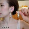 Aretes de Borla de Lentejuelas de Corazón Plateado, Femeninos, de Alta Gama, Estilo Cool, Aretes de Doble Uso, Aretes Únicos para Rostros Cuadrados y Redondos