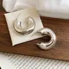Brincos Ovais Flor de Gota d'Água Minimalistas Agulha de Prata, Brincos Modernos e Únicos com Design de Nicho Versáteis e Estilosos