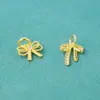 Nuevo Colgante de Lazo de Plata de Ley S925 Color Dorado Mano de Obra Fina Pulsera de Cristal DIY Cuerda Trenzada con Cuentas Accesorios de Plata
