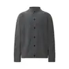 2002 Suéter de Punto de Color Sólido Simple Neutro Diseño Perezoso Tendencia Callejera para Hombre Cuello Alto de Alta Gama Holgado Cardigan de Punto