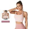 Nylon Notting Lulu Secagem Rápida Roupa de Yoga Costas Cruzadas Sutiã Esportivo Cor da Pele Corrida à Prova de Choque Sutiã Fitness