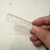 Régua Mini Transparente, Régua do Tamanho da Palma da Mão, Régua Reta Multifuncional, Ferramenta de Desenho para Estudante, Mini Régua de Papelaria, Régua Curta