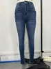 2024 Nuevos Jeans de Pierna Recta Cómodos de Cintura Alta para Mujer Europeos y Americanos Amazon AliExpress Comercio Exterior Cruzados Damas