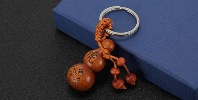 十二生肖葫芦钥匙扣 桃木钥匙挂件