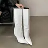 []Botas de salto alto da moda, bico fino, salto fino, para outono/inverno de 2026, de cano alto até o joelho, de salto alto, botas de montaria e botas de cano reto
