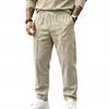 26 Amazon TK AliExpress Verão Europeu e Americano Masculino Hip-Hop Respirável Linho Solto Casual Esportivo Calças Venda por Atacado