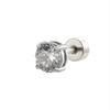 Henson - Clavo de acero inoxidable con forma de caracol, con forma de varilla roscada, de circonita brillante, para oreja, pequeño y moderno.