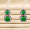Moda Retro Europea y Americana Venta Caliente Transfronteriza Diseño Redondo Pendientes de Botón de Alta Calidad Circonita Microincrustada Pendientes Versátiles para Mujer