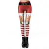 Ropa de Mujer de Venta Caliente Europea y Americana Primavera 2024 Transfronterizo Ymx Exportación Nuevos Leggings Elásticos Estampados Navideños Skdk106