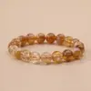 Pulsera de Cristal Amarillo Natural Torre Círculo Único Versátil Estilo Femenino 2026 Nuevo Pulsera de Perlas Redondas Amarillas Perla Suelta Joyería al por Mayor