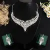 Conjunto de Colar e Brincos de Cristal Exagerado com Atmosfera Europeia e Americana Transfronteiriça Decoração de Corrente para Clavícula Acessórios de Vestuário Moda Retrô