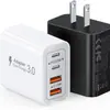Carregador USB C 40W 2A2C pd qc Carga Rápida AACC Porta 4 Carga Rápida Protocolo Totalmente Compatível Carga Rápida