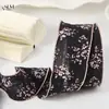 Fita de Chiffon Listrada Xadrez Escuro Amassada para Artesanato Doméstico Fita Estampada Material para Laços DIY Acessório de Cabelo