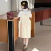 Conjunto Estudiantil de Niña Vestido de Verano Falda con Tirantes para Niños Estilo Academia Versión Coreana Vestido para Niños Conjunto de Dos Piezas para Niños Mayores