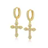 Set de Aretes de Lujo Populares Transfronterizos Europeos y Americanos, Cobre Chapado en Oro Real Incrustado con Circonita, Aretes de Lujo Ligero y de Gama Alta