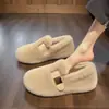 Sapatos Vermelhos de Pelo Angola para Mulheres 2026 Estilosos e Modernos Estilo Coreano Novos Sapatos Vermelhos de Inverno com Forro de Lã