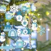 Nueva decoración invernal de Navidad manualidades de madera colgante diseño de fiesta copo de nieve enano muñeco de nieve camión adornos
