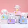 Nuevo producto transfronterizo: Bola de cristal con gorro de Santa, mini bola de agua colorida brillante, pieza decorativa creativa, adorno de luz ambiental