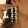 Oferta especial Europa e Estados Unidos novos brincos longos de zircão com pingente brincos populares de comércio exterior femininos acessórios para brincos de festa
