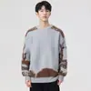 Suéter Explorador Masculino Primavera e Outono Novo Estilo Tendência Nacional Casual Gola Redonda Pulôver Unissex Versátil Suéter de Malha Top
