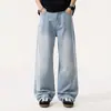 Ropa de Hombre Fengshe / Novedad Primavera 2026 Estilo Americano Holgado de Pierna Ancha Jeans para Hombre de Moda Lavados de Pierna Recta