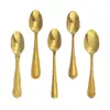Colher Pequena de Aço Inoxidável Colher de Comer Infantil Colher com Concha Dourada Colher de Café para Restaurante Doméstico Colher para Mexer Colher de Sobremesa