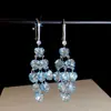 Pendientes de Borla con Corazón de Cristal de Zirconia Super Brillantes, Pendientes de Temperamento Fresco y Dulce, Pendientes Exquisitos de Lujo Ligero de Alta Gama