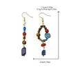 Pendientes Largos Estilo Étnico Retro Amber Streamer Piedra Natural Pendientes de Diseño Nicho Colección de Pendientes Pendientes Coloridos