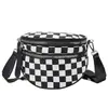Bolsa de ombro xadrez transfronteiriça, bolsa de peito casual e leve, bolsa de sela de grande capacidade, bolsa transversal moderna para mulheres, feita sob medida