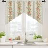 Cortina de Cocina para el Hogar Preferida de Comercio Electrónico, Cortina Triángulo con Impresión Digital, Serie de Flores, Cenefa para Ventana, Tela Decorativa para Festivales