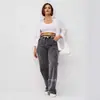 Jeans da Moda Feminina Europeia e Americana Primavera 2025 Simples Slim-fit Calças de Perna Larga Jeans Perna Larga Garota Quente
