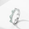 Anillo de plata esterlina S925 con epoxi Ojo Verde diamante para mujer diseño europeo y americano de alta gama moda personalidad anillo versátil