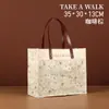 Bolso Tote de Lona y Piel, Bolso de Mano de Moda de Gama Alta, Bolsa de Compras, Bolsa Ecológica, Bolso de Lona de Gran Capacidad