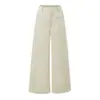Pantalones de traje de pierna ancha ajustados estilo americano para mujer, nueva colección de verano 2026, diseño de cintura alta, pierna recta, color albaricoque, pantalones casuales inspirados en ropa de trabajo