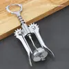 Abridor de Vinho em Liga de Zinco - Saca-rolhas de Duas Alças com Engrenagens Reforçadas, Pegada Ergonômica Antiderrapante, Broca Espiral Dura, Operação Fácil em Um Passo - para Garrafas de Vinho Tinto, Cerveja, Champanhe - Bar & Casa - 90g