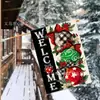 Bandera de Jardín Caliente Navideña Transfronteriza de Amazon Bandera Colgante de Poliéster Invernal Decoraciones para Fiestas de Año Nuevo Personalización